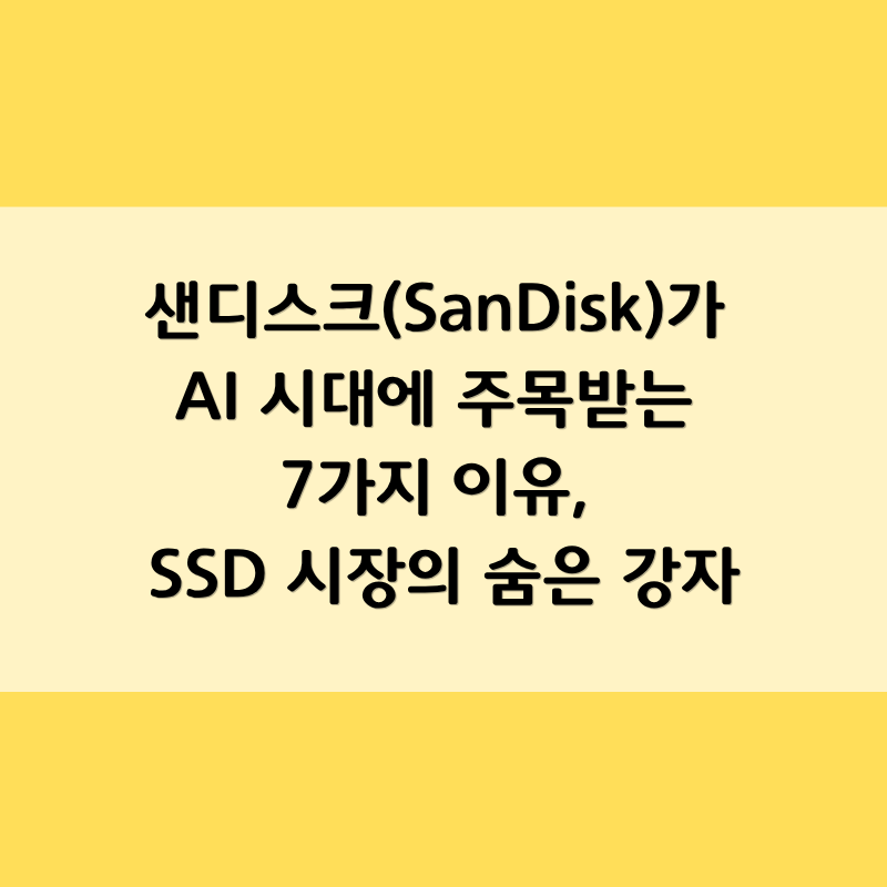 샌디스크(SanDisk)가 AI 시대에 주목받는 7가지 이유, SSD 시장의 숨은 강자